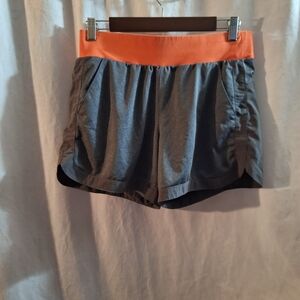 Gray and Orange Women's Shorts